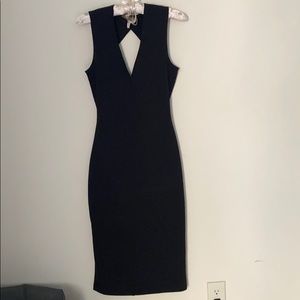 Black tea-length cocktail dress